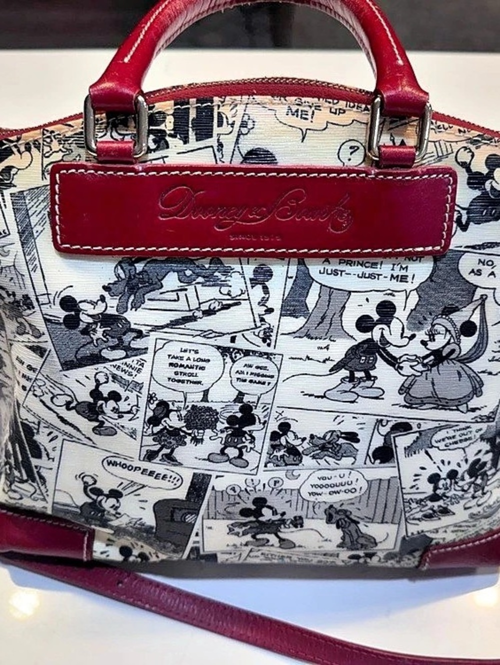 Dooney & Bourke Mickey Mouse Comics Satchel Red & White